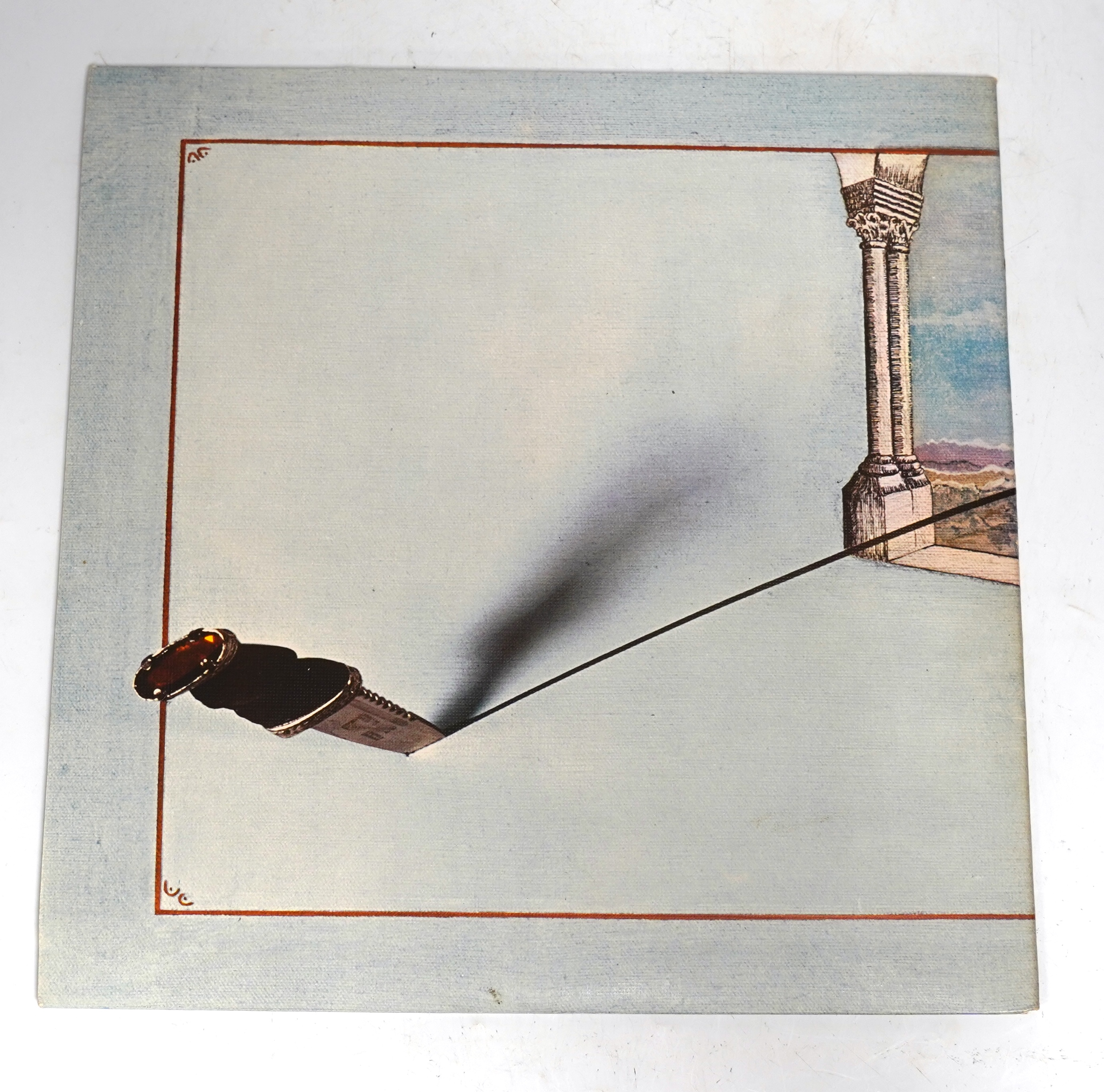 Genesis; Trespass LP record album, on pink scroll Charisma label, CAS.1020, with inner lyric sheet and textured gatefold cover